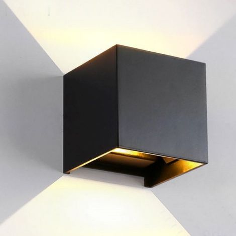 12W Lampada COB LED Cubo Applique Parete 220V Luce Biemissione nera o bianca 100lm/W Regolabile IP65 Bianca - Nero (1/5)
