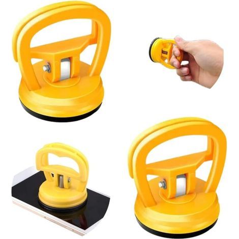 Ventouse pour retirer l'écran LCD, les petites bosses de voiture, soulever du granit, etc. - 2 pièces, jaune (1/5)