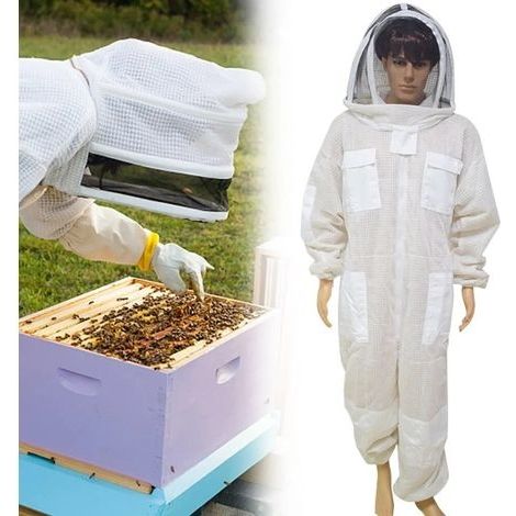 Costume d'apiculteur pour homme Veste d'abeille en coton ventilé avec capuche de protection étanche Protection complète contre les abeilles (XL) (1/5)