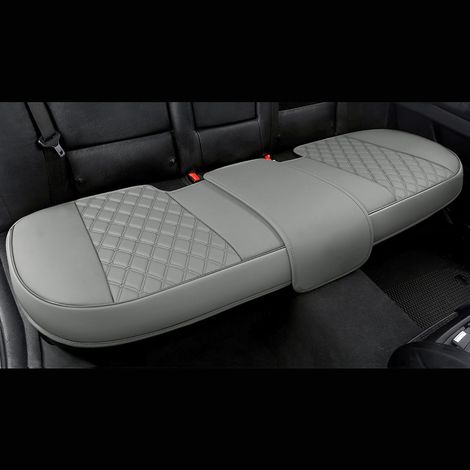 Housse de siège de Voiture arrière en Cuir PU pour 90% des Voitures, matelassée en Diamant - Gris (1/5)