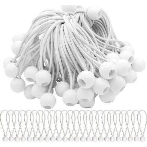 Set of 75 Tensioner Elastique Cord Elasticity with Ball Sandow Elastique Ball Elastiques for chapiteaux, tents, banners and tarps- (1/5)