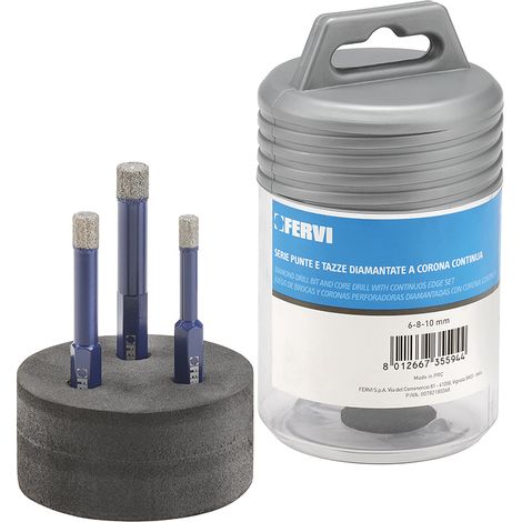 Lot de 3 forets diamantes pour gres 6-8-10 mm (1/3)