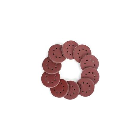 Lot de 150 disques abrasifs 125 mm, 8 trous, grains 60 à 600, pour ponçage, dérouillage, finition –