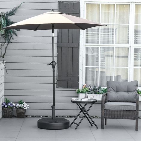 Base parasol eau remplissable 30kg porte-ombrelle rond adapté 38/48mm poteaux métal plastique terrasse jardin Ø55x38cm, noir