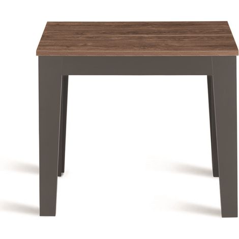 Consolle allungabile 90x50/300 cm con base metallo Antracite e piano Tek NADIR (1/5)