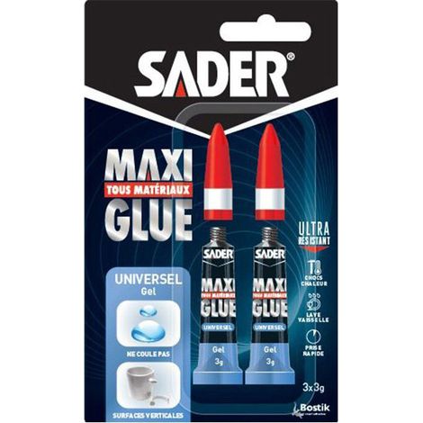 Sader Maxi Colla Gel Trasparente Confezione da 2 Tubetti da 3g (1/2)