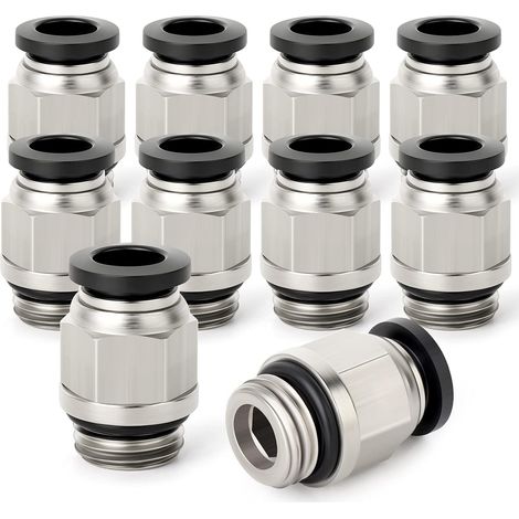 Gerades Rohr 6 mm Außendurchmesser x Gewinde G 1/8 Zoll Steckverbindung mit Dichtring PCG6-01 (10er-Pack) (1/5)