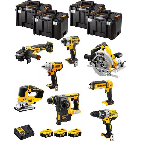 DeWALT Kit DWK801T (DCD996 + DCH273 + DCG405 + DCF887 + DCF894 + DCS334 + DCS570 + DCL050 + 3 x 5,0 Ah + DCB115 + 4 x TSTAK VI) (1/5)
