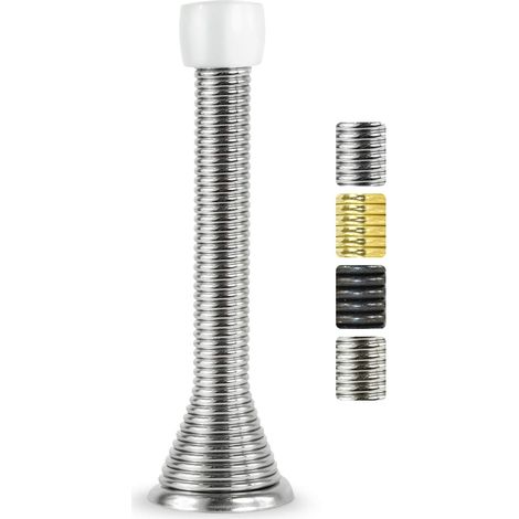 Butée De Porte À Ressort - 80 mm - Pour Mur Ou Plinthe - Protection Contre Chocs Et Rayures - Lot De 5 (1/5)