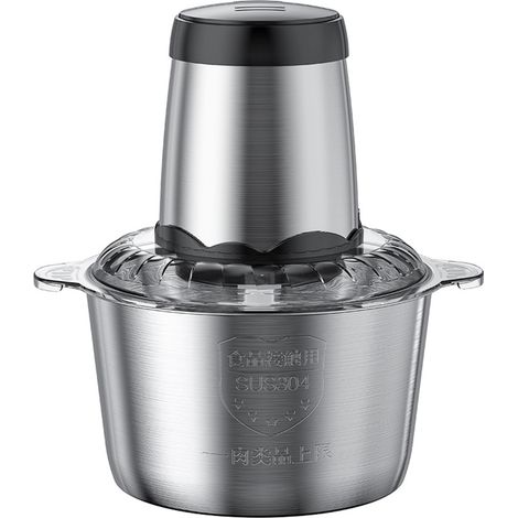 Hachoir électrique avec bol en acier inoxydable de 3 L, hachoir à viande de 300 W, hachez rapidement et facilement la viande, les oignons, les herbes et les fruits secs (1/5)