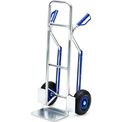 Carrello per trasporto merce a mano in Alluminio mis. 49x48x118 cm di colore blu - Portata max 150 Kg