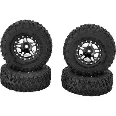 Pneu En Caoutchouc - Jante En Alliage D'aluminium - Pour Voiture À Chenilles SCX24 - 1 Pouces - Lot De 4 (1/5)
