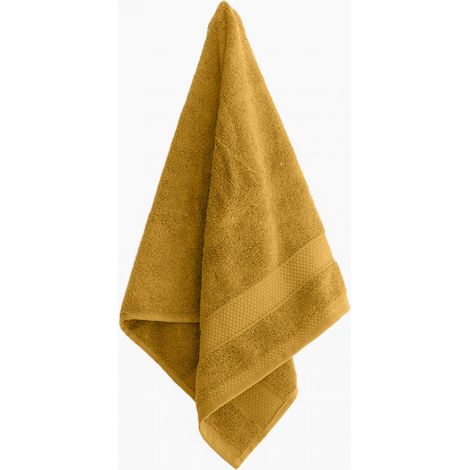 Drap de bain en coton - Naia - 95 x 140 cm - Jaune - Livraison gratuite