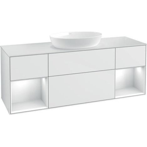 V&B Waschtischunterschrank FINION 1600x603x501mm Regal glos. wh glos. wh (1/4)