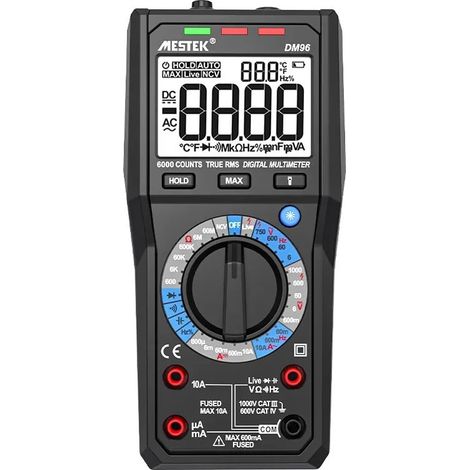 Multimètre numérique DM96, ampère-ohm-voltmètre de haute précision, mesure la résistance et la tension, multimètre numérique rétroéclairé. (1/5)