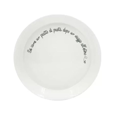 Piatto Fondo Decorato Sì come un piatto di pasta D21cm Bianco La Porcellana Bianca