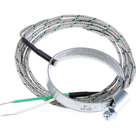 Thermocouple type K Ø 40 50mm, L 2m, +1100°C max à Câble ( Prix pour 1 )