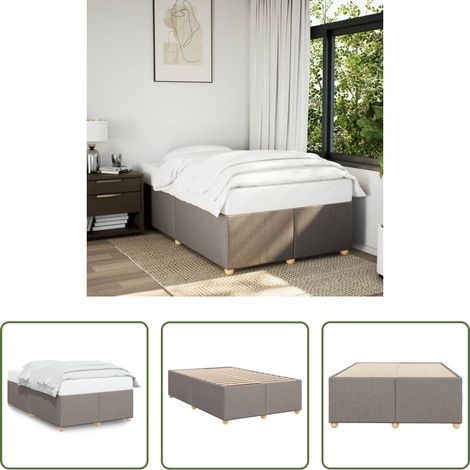 Sommeil - Cadre de lit sans matelas taupe 120x200 cm tissu (1/5)
