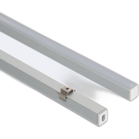 Perfil Aluminio Superficie Mini para Tira LED hasta 6 mm con Tapa Continua Aluminio 2 m Blanco traslúcido (1/5)