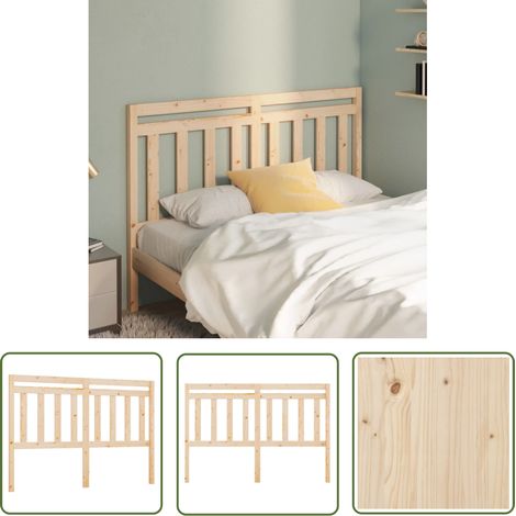 The Living Store Tête de lit 126x4x100 cm Bois massif de pin - Tête De Lit - Meuble De Chambre - Tête De Lit En Bois - Décoration Chambre - Literie (1/5)