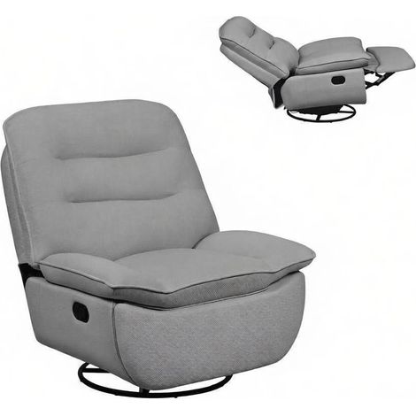 Sillón relax giratorio y balancín con reposapiés, gris oscuro, 95 x 49,5 x 106 cm (1/5)