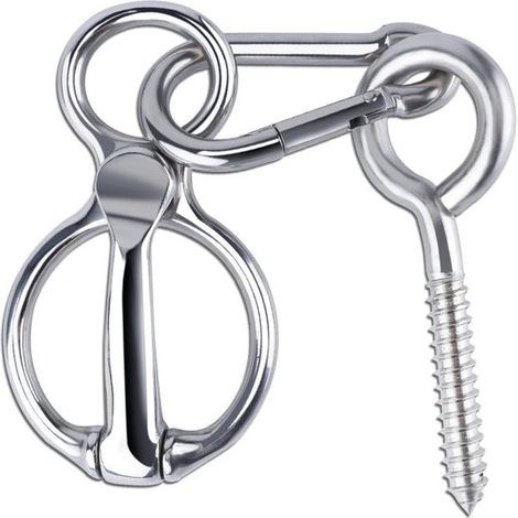 Anillas de amarre reforzadas para caballos, fabricadas en acero inoxidable duradero, con tornillos herméticos al aceite, juego de 3 piezas. (1/5)