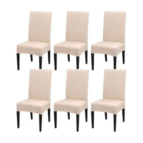 Housse de Chaise Extensible Lot de 6, housse de chaise salle à manger Universelle Lavables, Couverture de Chaise Facile à Nettoyer pour Décor Salle à Manger Hôtel Restaurant housse de-Muntra (1/4)