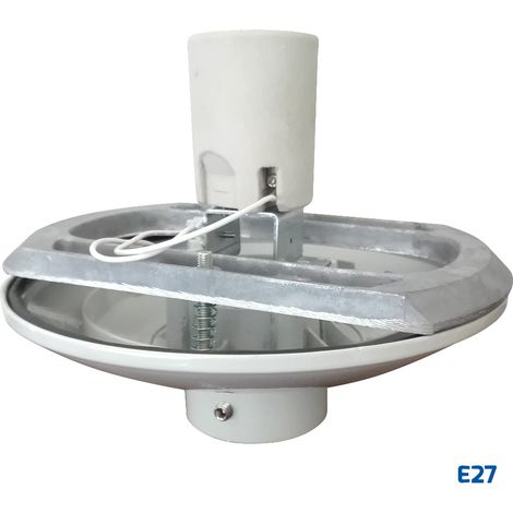 Base gris de aluminio para bola E27 (1/2)