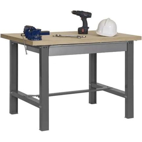 Simonrack Halber Professionelles Werkbank in Grau und Robuster Holz