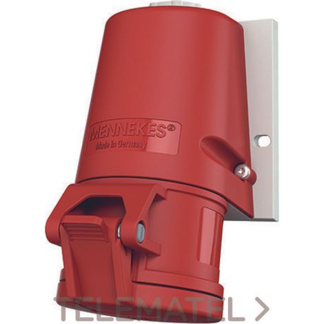Enchufe de 16A 5P 6h IP44 para montaje en superficie en pared MEN 27004 Mennekes 7681