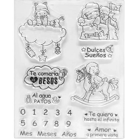 Gute-Nacht-Silikonstempel für selbstgemachte Geburtstags- und Weihnachtseinladungskarten (1/5)