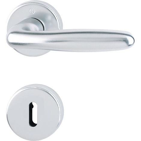 Hoppe Drückergarnitur Verona Türklinke mit Rosette BB mit Schnellstift, TS 37-47, Aluminium silber eloxiert (1/3)