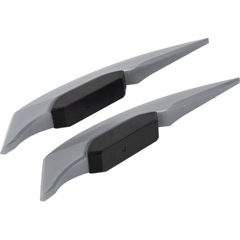 Ailerons aérodynamiques moto paire gris, accessoires universels pour scooter électrique, quad et SSV, stabilisateurs de carrosserie, kit fixation (1/5)