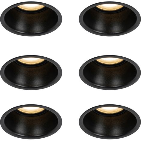 QAZQA Faretto da incasso dept - Moderno - Alluminio - Nero - Tondo Max. 6 x Watt