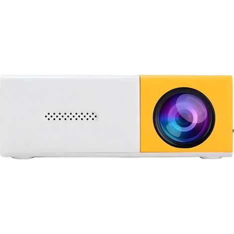 Projetor LED Portátil - Tela Projetada 20-60 Polegadas, Distância de Projeção 0.8-1.6m, Compatível com Fire TV, iPad e Celulares, Cor Amarelo (1/5)