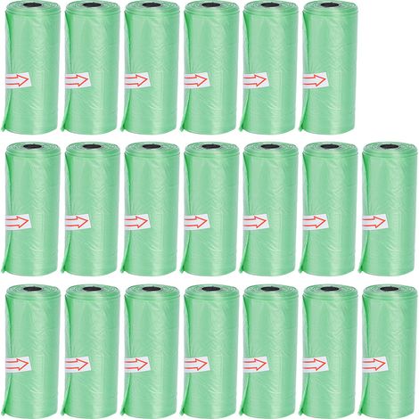 20 rouleaux de sacs poubelle jetables pour couches de bébé, verts, pour l'élimination des déchets domestiques (1/5)