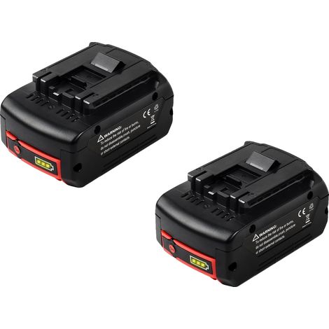 Batería de repuesto de 6,0 Ah, 18 V, de iones de litio de alta capacidad con indicador LED, larga duración y protección contra sobrecarga, compatible con herramientas inalámbricas Bosch. (1/2)