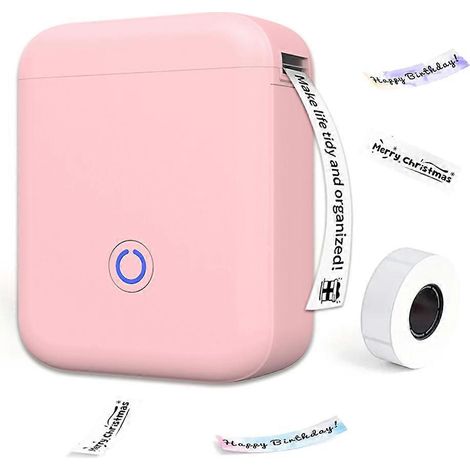 Imprimante d'étiquettes intelligente mini portable sans fil, machine à étiquettes thermiques auto-adhésives mobile, compatible avec les entrepôts et la livraison express, rose. (1/5)