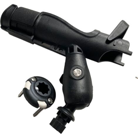 Universal fishing rod holder, kayak accessory, with flower-shaped spherical base. (1/5)