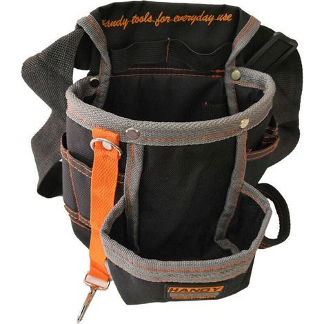 Cinturón portaherramientas portátil de tela, cinturón con bolsa para herramientas con bolsillo ajustable para organizador, almacenamiento para electricistas, herramientas de obra y jardinería. (1/4)