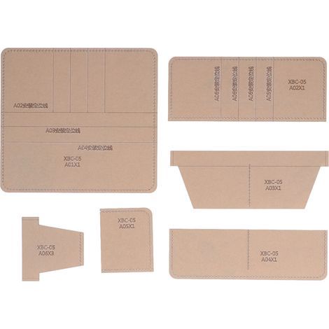 6 Pièces Gabarit Acrylique Long Portefeuille, Modèle Transparent pour Découpe Précise, DIY Cadeaux Maison (1/5)