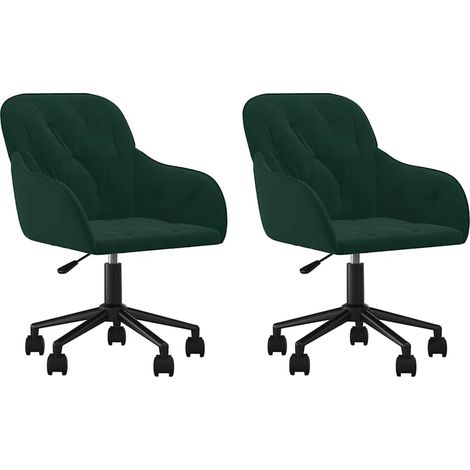 Maison Exclusive - Sedie da Pranzo Girevoli 2 pz Verde Scuro in Velluto (1/5)