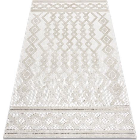 Carpet SANTO SISAL 58389 diamonds, geometric, zigzag beige beige 80x150 cm