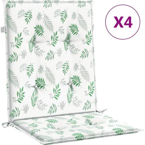 Back Cushions 4 pcs Oxford Fabric White and Green vidaXL