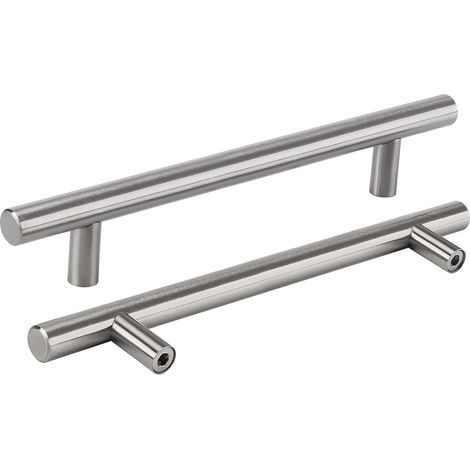 Tirador de mueble - Juego de 5 tiradores para armarios de cocina - Distancia entre agujeros - 128 mm - De acero inoxidable (1/5)
