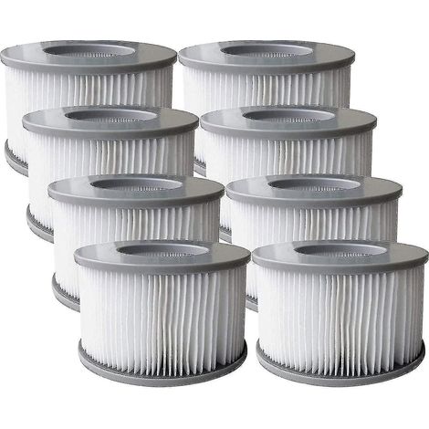 Packung mit 8 Ersatzfilterkartuschen für aufblasbare MSPA-Pools und Whirlpools