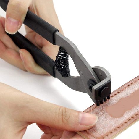 Punzone per cuoio, punzone per lavorazione del cuoio in acciaio al carbonio (4 mm - 4 denti)