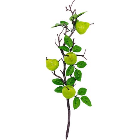 Rametti decorativi natalizi, foglie di rametti natalizi, piccole piante di pino, raccolta di bacche rosse, raccolta di rami di bacche (z)-Crezuo