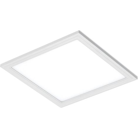 Plafonnier LED carré en blanc, Luminaire Salon, Plafonnier Chambre, Panneau LED 12 W, 29,5 x 29,5 cm, Couleur de lumière blanc neutre (1/5)