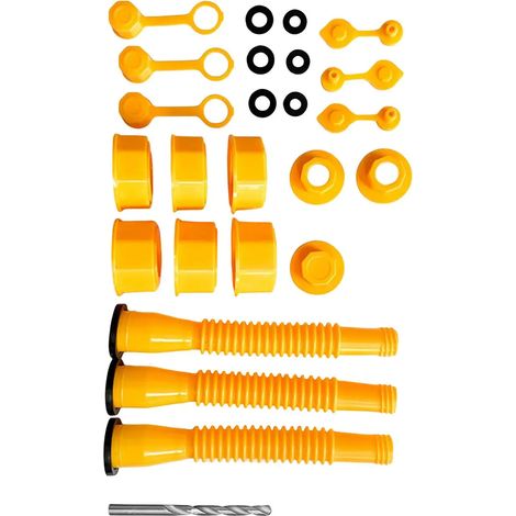 Kit de 3 bouchons pour bec verseur de bidon d'essence, bouchon de rechange et bouchons filetés pour bidons d'essence